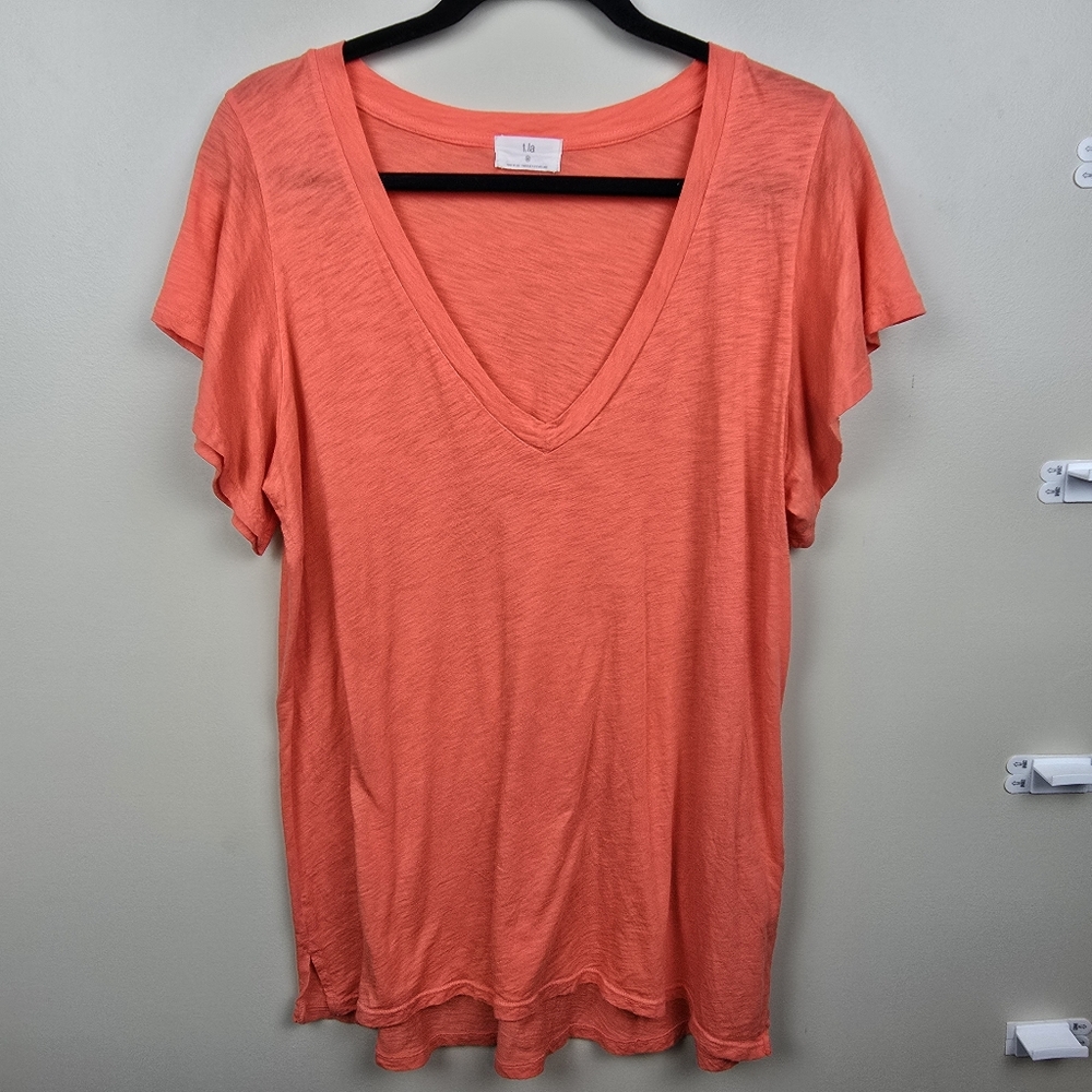 | Anthropologie | T. La Orange/Coral Top size M